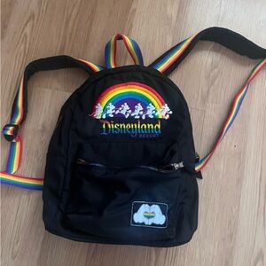 Disney Black Backpack with Colorful Rainbow Straps